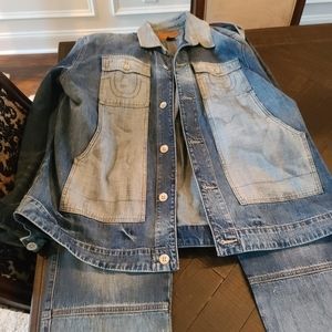 Tru Religion jean jacket and pants set